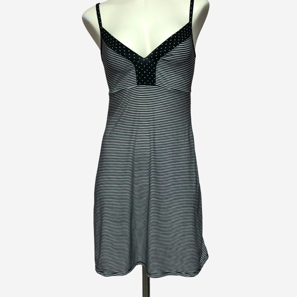 MARILYN Monroe Black & White Striped Chemise Size Small